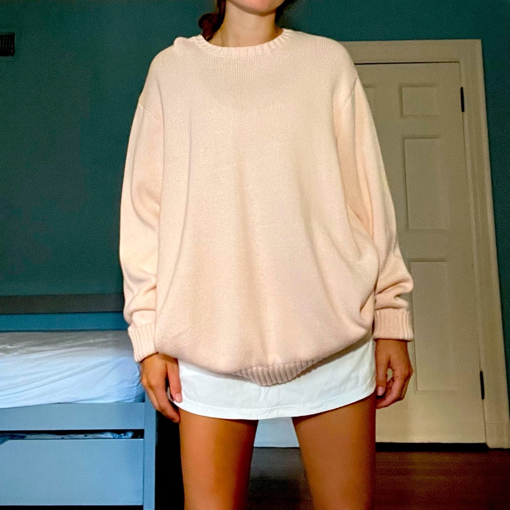 cute oversized light pink sweater